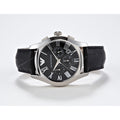 Emporio Armani Valente Chronograph Black Dial Black Leather Strap Watch For Men - AR1633