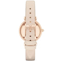 Emporio Armani Gianni T Bar Quartz White Dial Beige Leather Strap Watch For Women - AR1927
