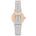 Emporio Armani Gianni T Bar Quartz Mother of Pearl Dial White Leather Strap Watch For Women - AR1965