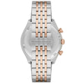 Emporio Armani Zeta Chronograph Quartz White Dial Two Tone Steel Strap Watch For Men - AR1998