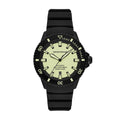 Emporio Armani Sea Explorer Automatic Yellow Dial Black Silicone Strap Watch For Men - AR60085