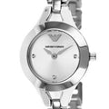 Emporio Armani Quartz Silver Dial Silver Steel Strap Watch For Women - AR7361