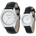 Emporio Armani Analog White Dial Black Leather Strap Watch For Women - AR6026