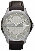 Armani Exchange Whitman Silver Dial Brown Leather Strap Watch For Men - AX2100