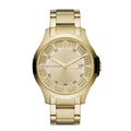 Armani Exchange Hampton Chronograph Gold Dial Gold Steel Strap Watch For Men - AX2415