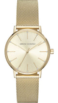 Armani Exchange Lola Analog Gold Dial Gold Mesh Strap Watch For Women - AX5536