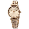 Emporio Armani T-Bar Gianni Rose Gold Dial Rose Gold Steel Strap Watch For Women - AR11059