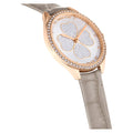 Swarovski Attract Clover Crystals Silver Dial Grey Leather Strap Watch for Women - 5653350