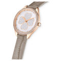 Swarovski Attract Clover Crystals Silver Dial Grey Leather Strap Watch for Women - 5653350