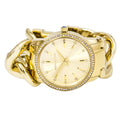 Michael Kors Nini Three Hand Gold Dial Gold Steel Strap Watch For Women - MK3235