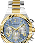 Guess Equity Analog Blue Dial Two Tone Steel Strap Watch For Men - GW0703G3