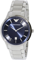Emporio Armani Renato Blue Dial Silver Steel Strap Watch For Men - AR2477