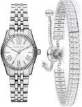 Michael Kors Lexington Quartz White Dial Silver Steel Strap Watch For Women - MK3228