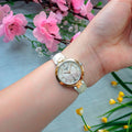 Tissot T Lady Flamingo Mother of Pearl White Dial White Leather Strap Watch For Women - T094.210.26.111.01