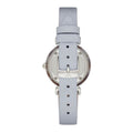 Emporio Armani White Dial Light Blue Leather Strap Watch For Women - AR11002