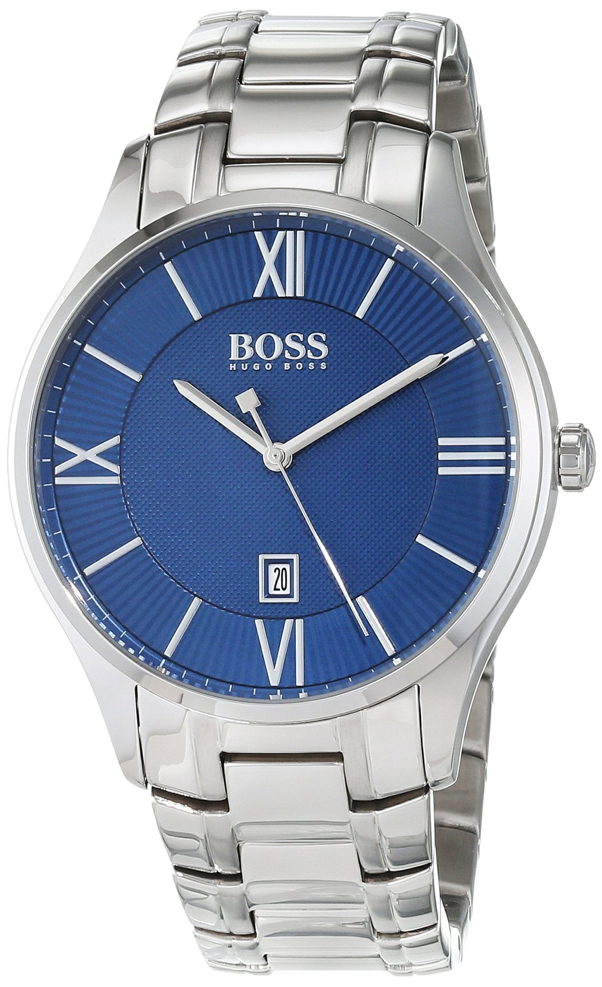 Hugo Boss Governer Blue Dial Silver Steel Strap Watch for Men - 1513487