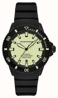 Emporio Armani Sea Explorer Automatic Yellow Dial Black Silicone Strap Watch For Men - AR60085