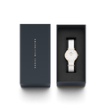 Daniel Wellington Petite Dover Quartz White Dial White NATO Strap Watch For Women - DW001000313