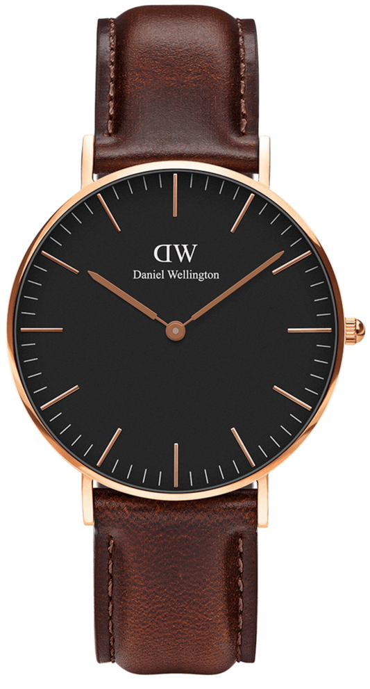 Daniel Wellington Petite St Mawes Black Dial Brown Leather Strap Watch For Women - DW00100169