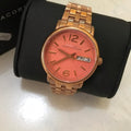 Marc Jacobs Fergus Orange Dial Rose Gold Steel Strap Watch for Women - MBM8648