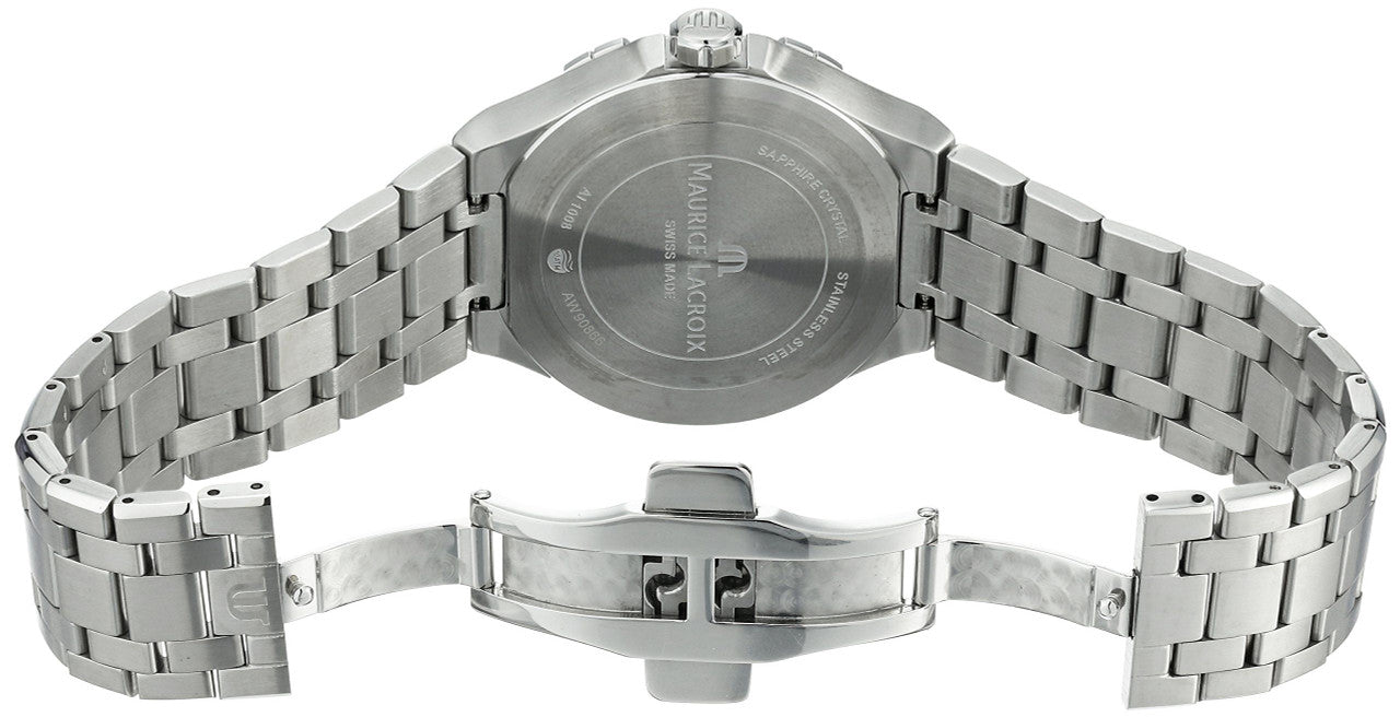 Maurice Lacroix Aikon Date White Dial Silver Steel Strap Watch for Men - AI1008-SS002-131-1