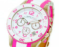 Marc Jacobs Rock Chronograph White Dial Two Tone Silicone Strap Watch for Women - MBM2593