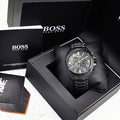 Hugo Boss Driver Black Dial Black Steel Strap Watch for Men - 1513277