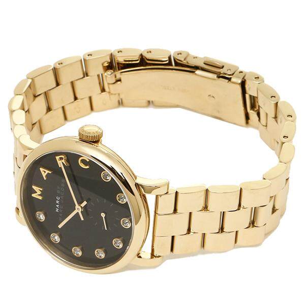 Marc Jacobs Baker Dexter Black Dial Gold Steel Strap Watch for Women - MBM3421