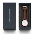Daniel Wellington Classic St Mawes White Dial Brown Leather Strap Watch For Women - DW00100152