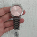 Michael Kors Slim Runway Quartz Pink Dial Silver Steel Strap Watch For Women - MK3380