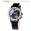 Marc Jacobs White & Black Dial Black Leather Strap Watch for Women - MBM1148