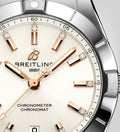 Breitling Chronomat 32 Diamonds White Dial Silver Steel Strap Watch for Women - A77310101A3A1