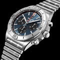 Breitling Chronomat B01 42mm Blue Dial Silver Steel Strap Watch for Men - AB0134101C1A1