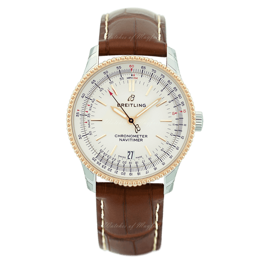 Breitling Navitimer Automatic 38mm Leather Strap Mens Watch - A17325211G1P1