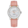 Breitling Navitimer Automatic 35 Mother of Pearl Dial Pink Leather Strap Watch for Women - A17395211A1P3