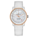 Breitling Navitimer Automatic 35 Mother of Pearl Dial White Leather Strap Watch for Women - U17395211A1P3