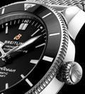 Breitling Superocean Heritage B20 Automatic 42 Black Dial Silver Mesh Bracelet Watch for Men - AB2010121B1A1