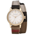 Burberry Utilitarian White Dial Multicolor Leather Strap Watch for Women - BU7851