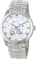 Bulova BVA Series Dual Aperture Silver Dial Silver Steel Strap Watch for Men - 96A118