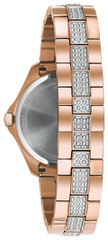Bulova Crystal Collection Silver Dial Rose Gold Steel Strap Watch for Women - 98L229