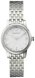 Burberry Utilitarian White Dial Silver Steel Strap Watch for Women - BU7856