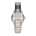 Burberry Classic Stone Silver Dial Horseberry Black Leather Strap Watch for Women - BU10103