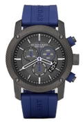 Burberry Sports Chronograph Black Dial Blue Rubber Strap Watch for Men - BU7714