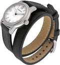 Burberry Utilitarian White Dial Black Leather Strap Watch for Women - BU7845