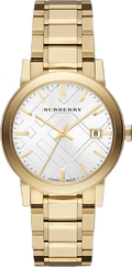 Burberry The City Silver Dial Gold Steel Strap Unisex Watch - BU9003