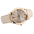 Burberry The City Beige Dial Brown Leather Strap Watch for Women - BU9014