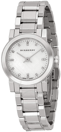 Burberry The City Diamonds Mother of Pearl Dial Silver Steel Strap Watch for Women - BU9224