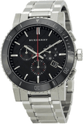 Burberry The City Black Dial Silver Steel Strap Watch for Men - BU9380