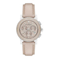 Burberry The City Chronograph Rose Gold Dial Beige Leather Strap Watch For Women - BU9702