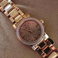 Burberry The City Diamonds Rose Dial Rose Gold Steel Strap Watch for Women - BU9225